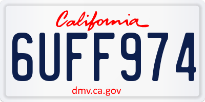 CA license plate 6UFF974