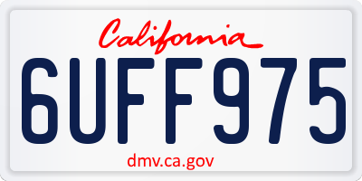 CA license plate 6UFF975