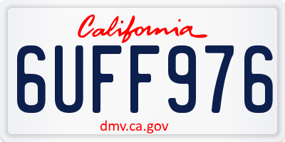CA license plate 6UFF976