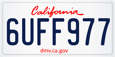 CA license plate 6UFF977