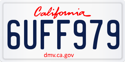 CA license plate 6UFF979