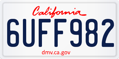 CA license plate 6UFF982