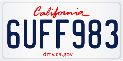 CA license plate 6UFF983