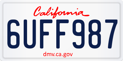 CA license plate 6UFF987