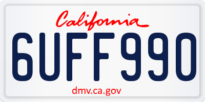 CA license plate 6UFF990