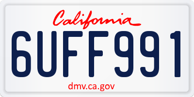 CA license plate 6UFF991