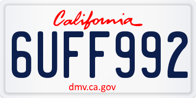 CA license plate 6UFF992