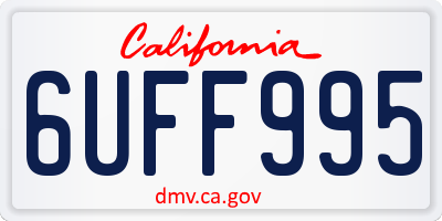 CA license plate 6UFF995