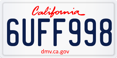 CA license plate 6UFF998