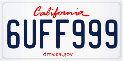 CA license plate 6UFF999