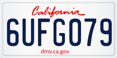 CA license plate 6UFG079
