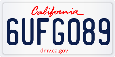 CA license plate 6UFG089
