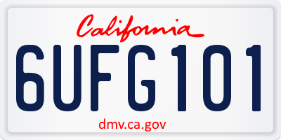CA license plate 6UFG101