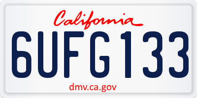 CA license plate 6UFG133