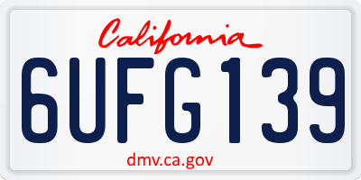 CA license plate 6UFG139
