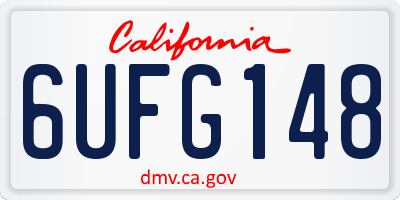 CA license plate 6UFG148