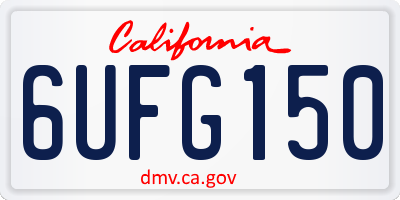 CA license plate 6UFG150