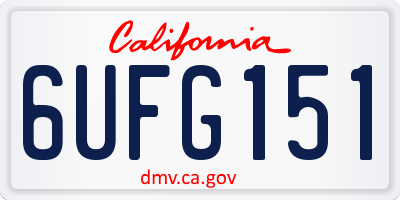 CA license plate 6UFG151