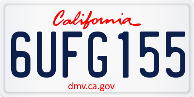 CA license plate 6UFG155