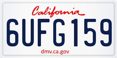 CA license plate 6UFG159