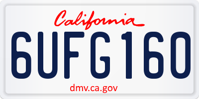 CA license plate 6UFG160