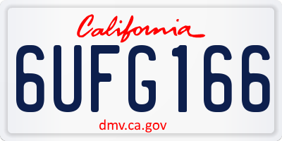 CA license plate 6UFG166