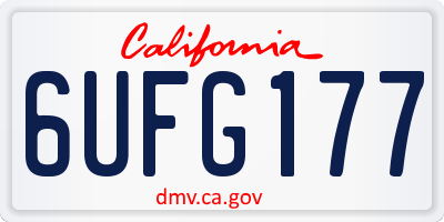CA license plate 6UFG177