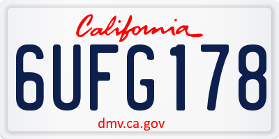 CA license plate 6UFG178