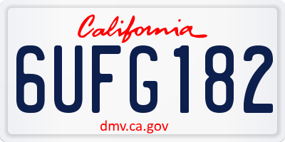 CA license plate 6UFG182