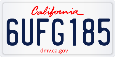 CA license plate 6UFG185