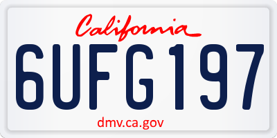 CA license plate 6UFG197