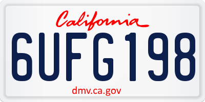 CA license plate 6UFG198