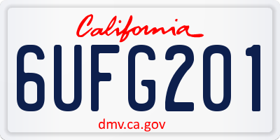 CA license plate 6UFG201