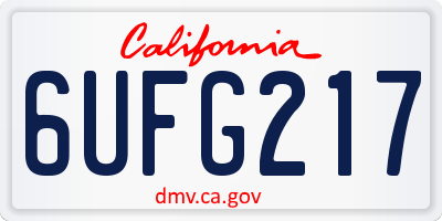 CA license plate 6UFG217
