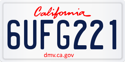 CA license plate 6UFG221