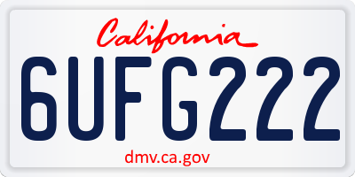 CA license plate 6UFG222