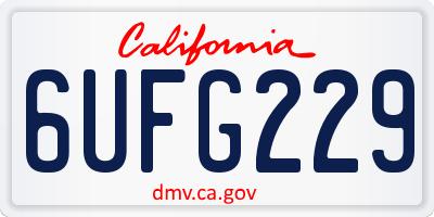 CA license plate 6UFG229