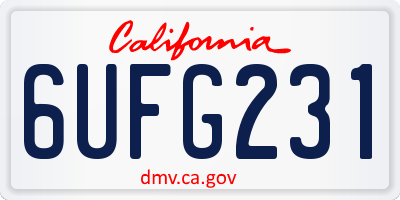 CA license plate 6UFG231