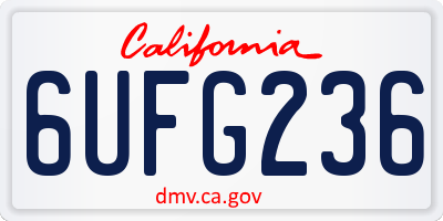 CA license plate 6UFG236