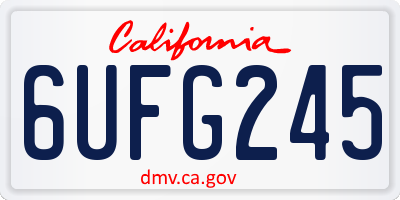 CA license plate 6UFG245