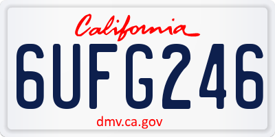 CA license plate 6UFG246
