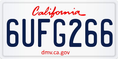 CA license plate 6UFG266