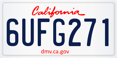 CA license plate 6UFG271