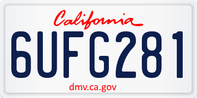 CA license plate 6UFG281