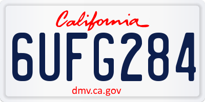 CA license plate 6UFG284