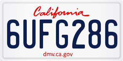 CA license plate 6UFG286