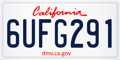 CA license plate 6UFG291