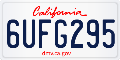 CA license plate 6UFG295