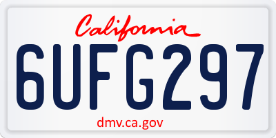 CA license plate 6UFG297