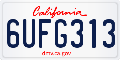 CA license plate 6UFG313